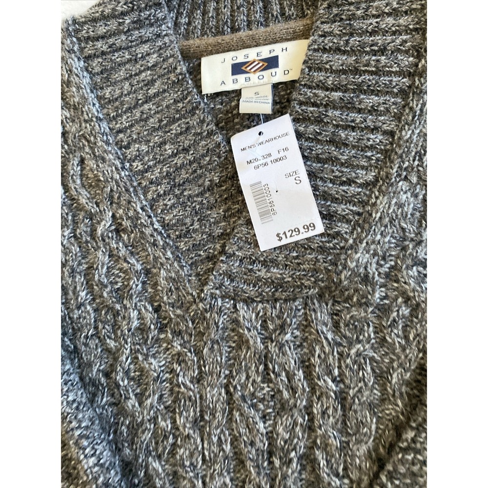 Joseph Abboud Men's Wool Blend Fisherman Sweater Chunky Cable Knit Small B6 - Picture 3 of 4